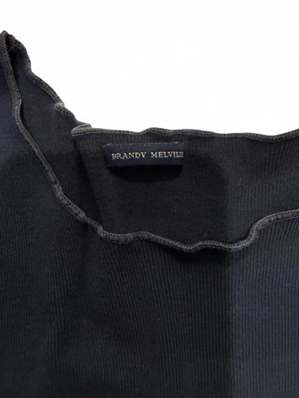 Navy Blue Long-Sleeve Ribbed Tee - Picture 2 of 3